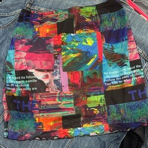 Colorful Abstract Print Skirt